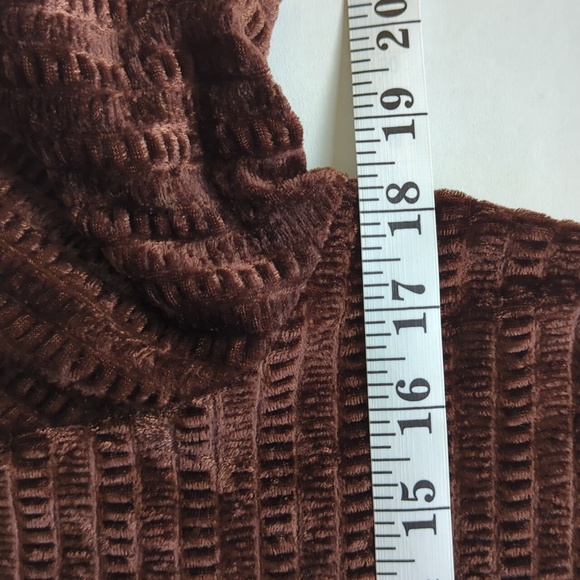 Kathie Lee Collection Turtleneck Short Sleeve Top L Brown - Picture 10 of 11